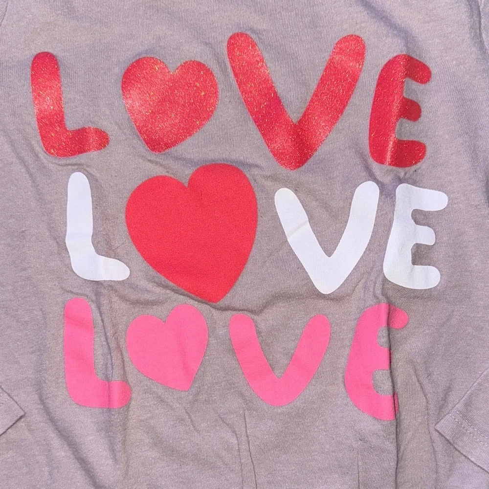 Old Navy Pink and White Love Long Sleeve Tee